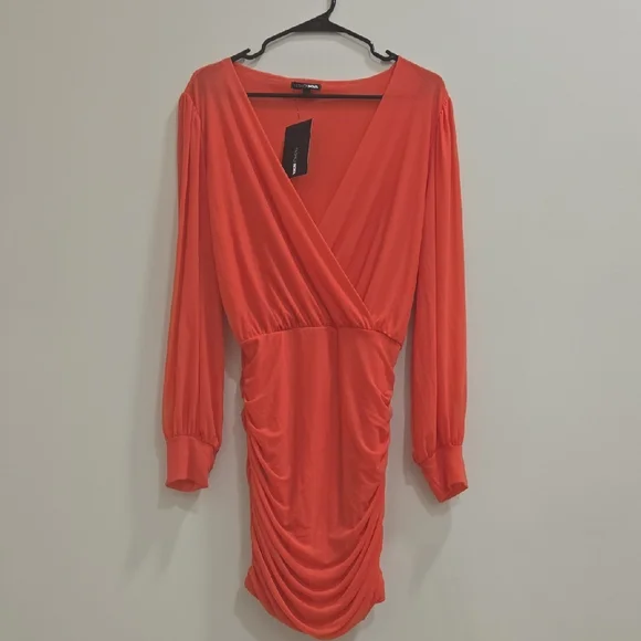 Fashion Nova Vibrant Orange Long Sleeve Dress - Picture 5 of 14